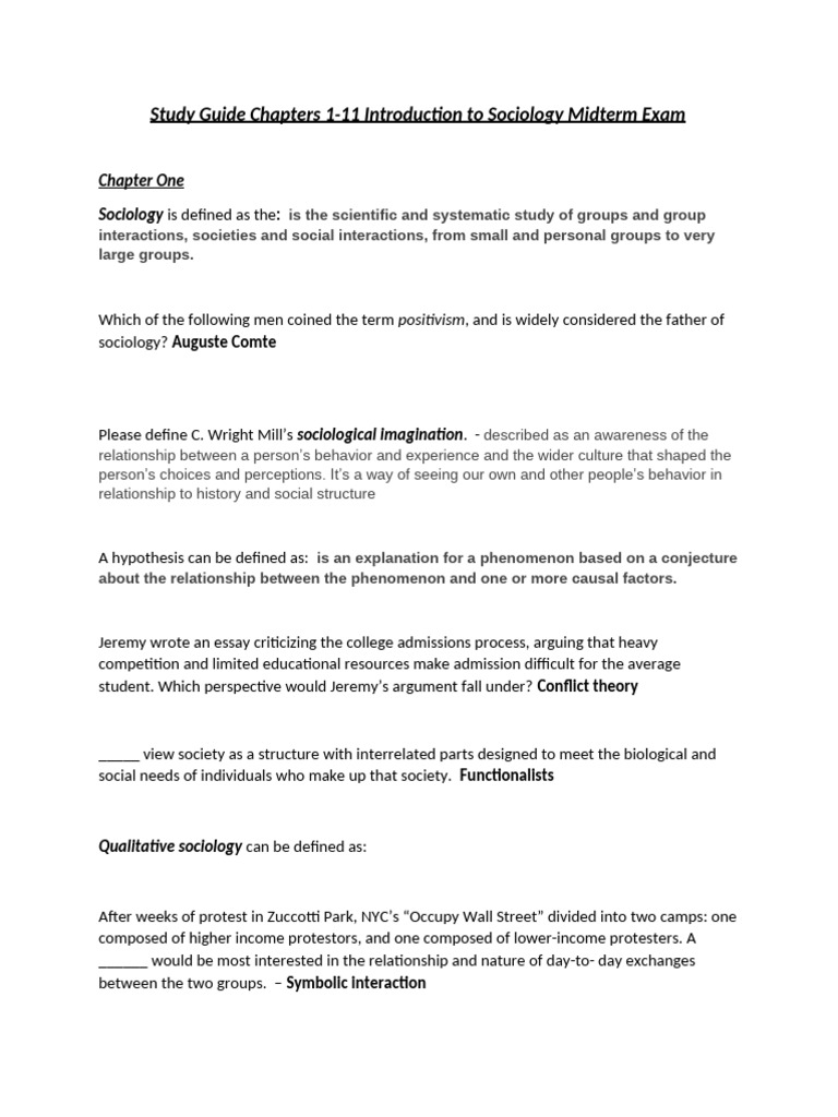 Study Guide Chapters | PDF | Sociology | Deviance (Sociology)