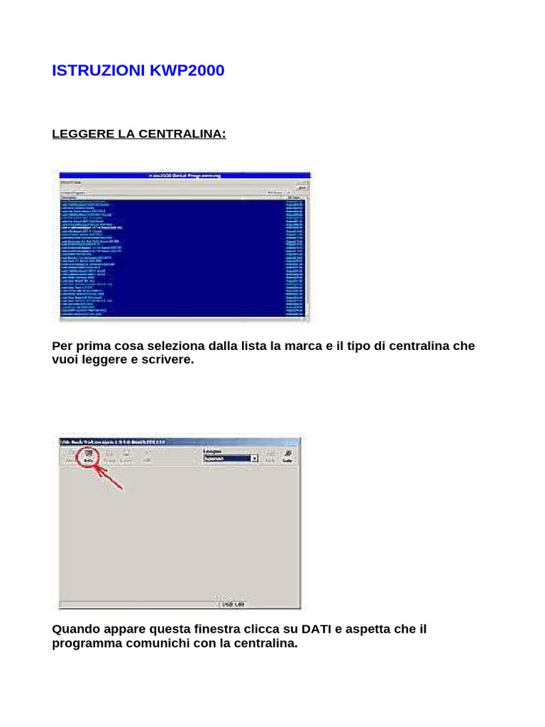 Istruzioni KWP2000 | PDF