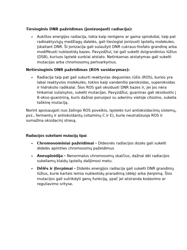 Tiesioginis DNR Pažeidimas | PDF