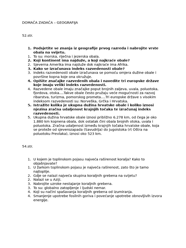 Domaća Zadaća - Geografija | PDF