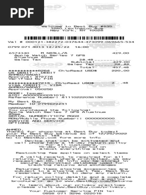 Best Buy Receipt Aw 7