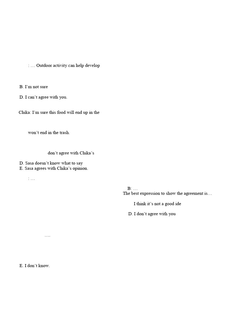 Agreement and Disagreement Exercises | PDF