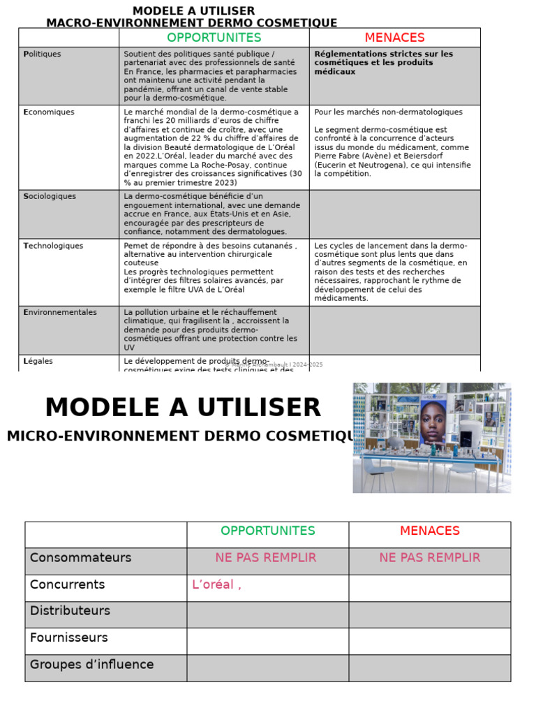 Modèle Tableau Micro Environnement | PDF | Cosmétique