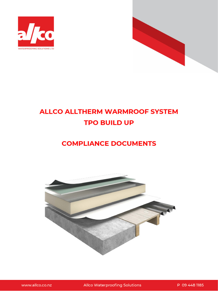 Allco Alltherm TPO Compliance Documents | PDF | Adhesive | Concrete