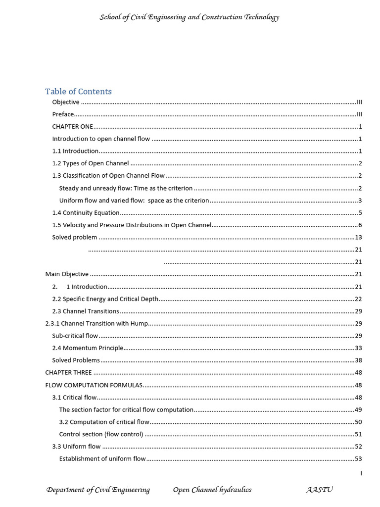 Open Channel Flow Fundamentals Guide | PDF | Fluid Dynamics | Discharge ...