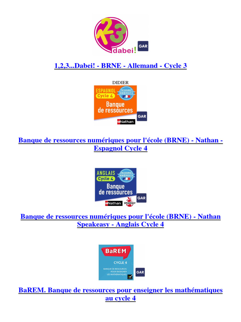 Ressources Numériques Éducatives BRNE | PDF | Études des langues étrangères