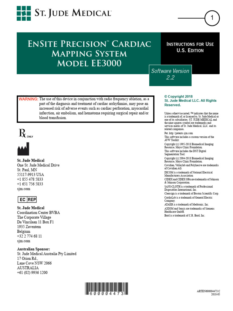 EnSite Precision Cardiac IFU | PDF | Electrical Connector ...