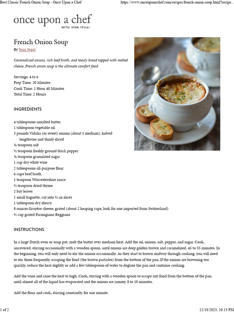 Best Classic French Onion Soup - Once Upon A Chef | PDF | Teaspoon ...