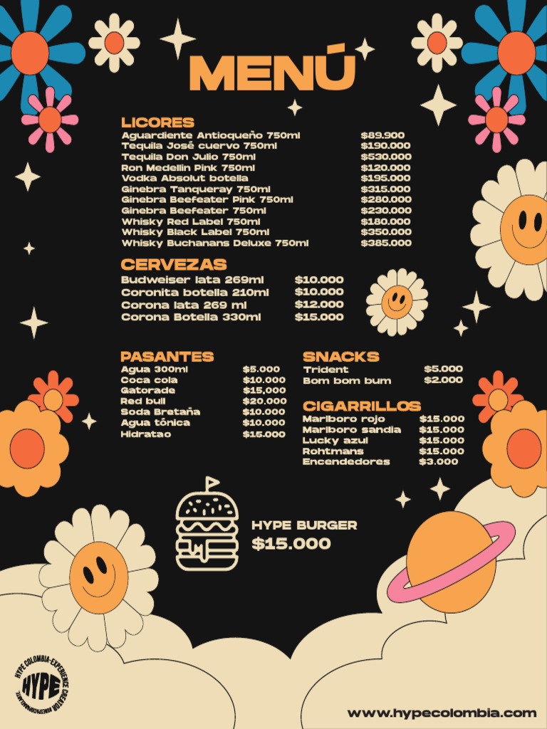 Hype Colombia Drink Menu Prices | PDF