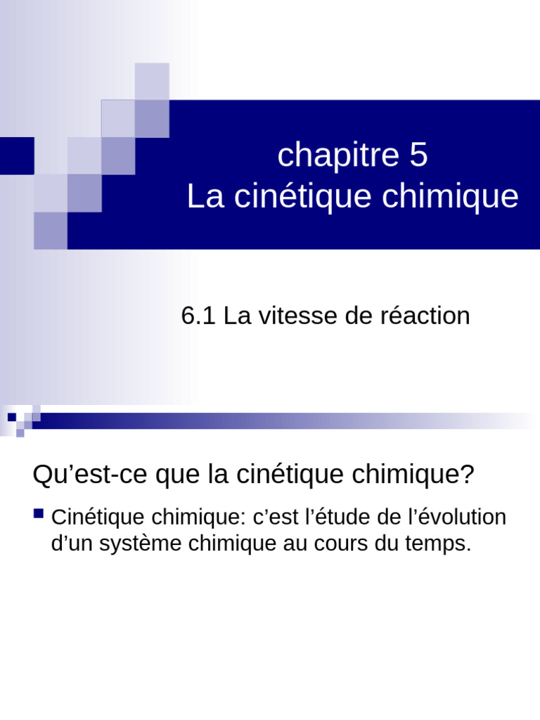 Cinétique chimique-EMG | PDF | Cinétique chimique | Réactions chimiques