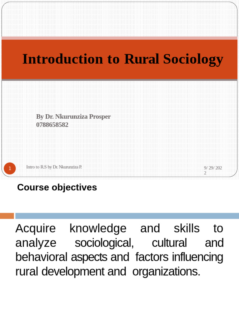 Introduction to Rural Sociology Course | PDF | Sociology | Society