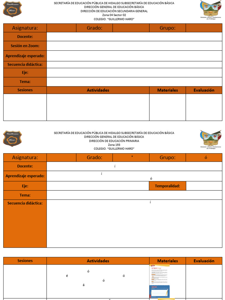 Formato de Planeacion | PDF | Educación primaria | Evaluación