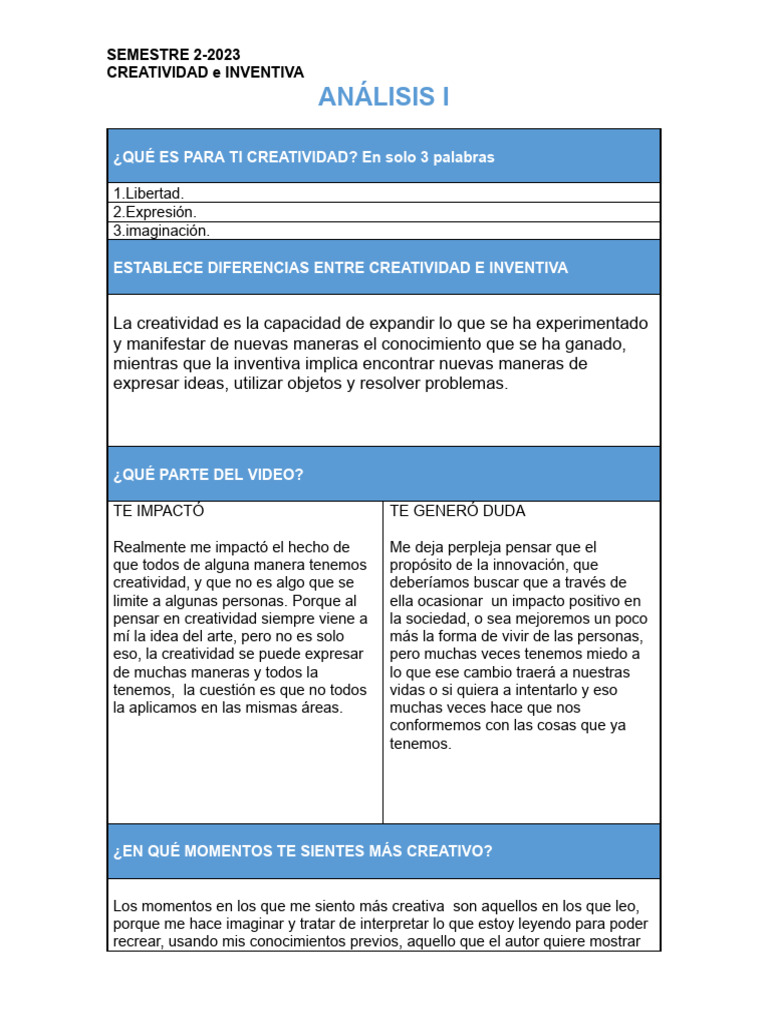 Creatividad e Inventiva: Reflexiones | PDF | Crecimiento personal y ...