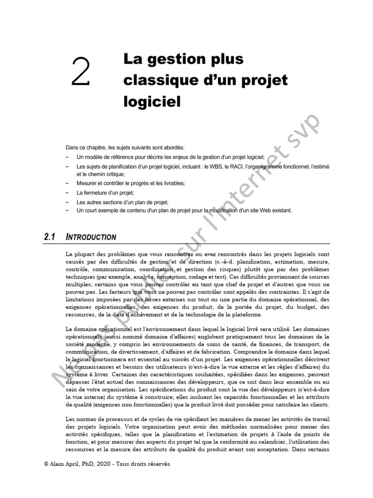 Gestion de projet logiciel efficace | PDF | Gestion de projet ...