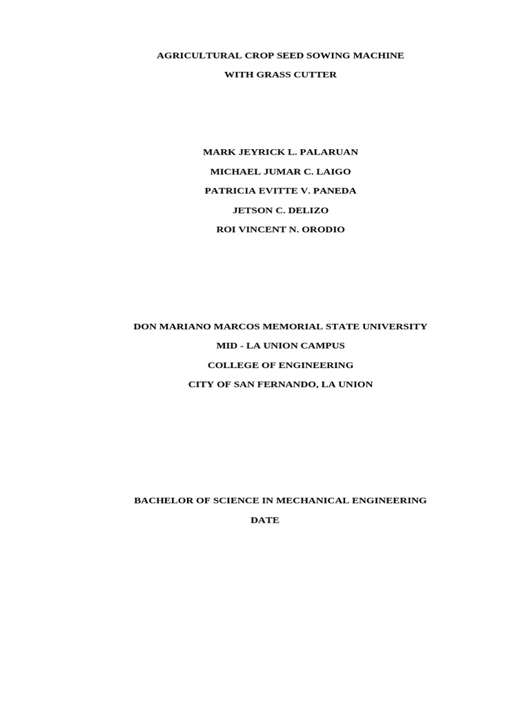 Chapter 1 Thesis 2 Pdf Agriculture Sowing