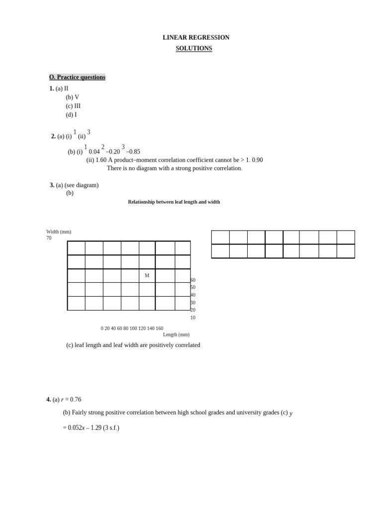 Linear Regression Practice Solutions | PDF | Applied Mathematics ...