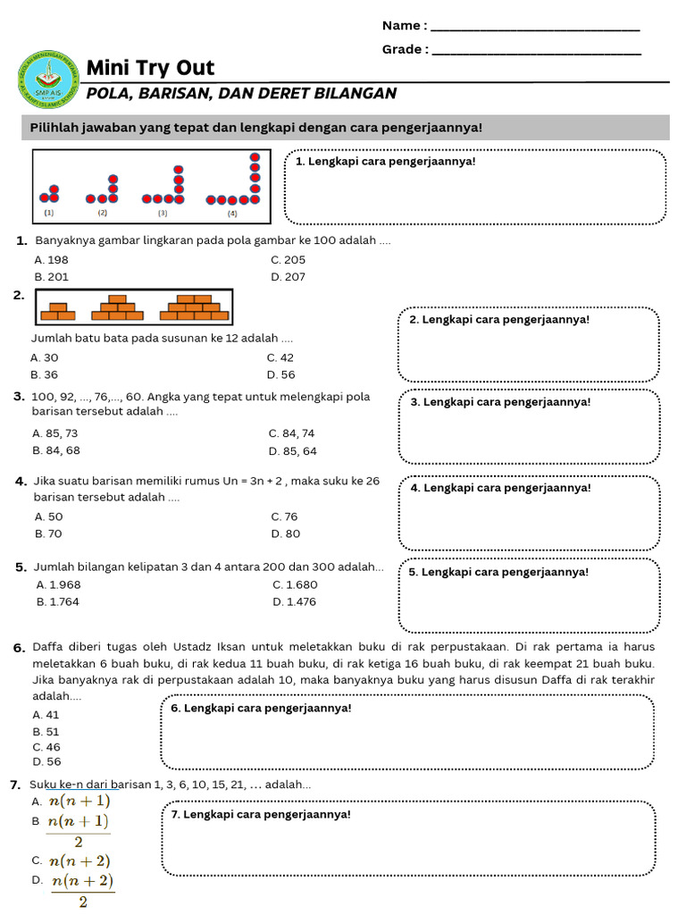 Mini Try Out Matematika | PDF | Metode & Bahan Ajar