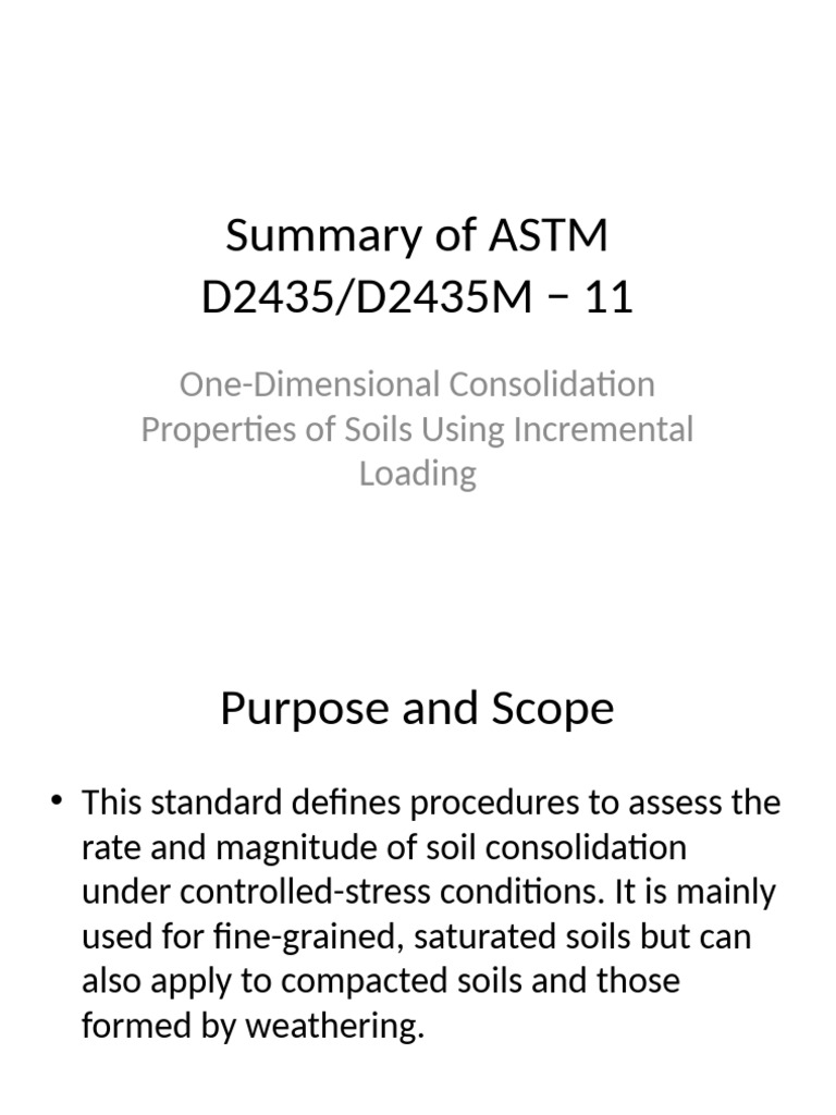 ASTM D2435: Soil Consolidation Testing | PDF
