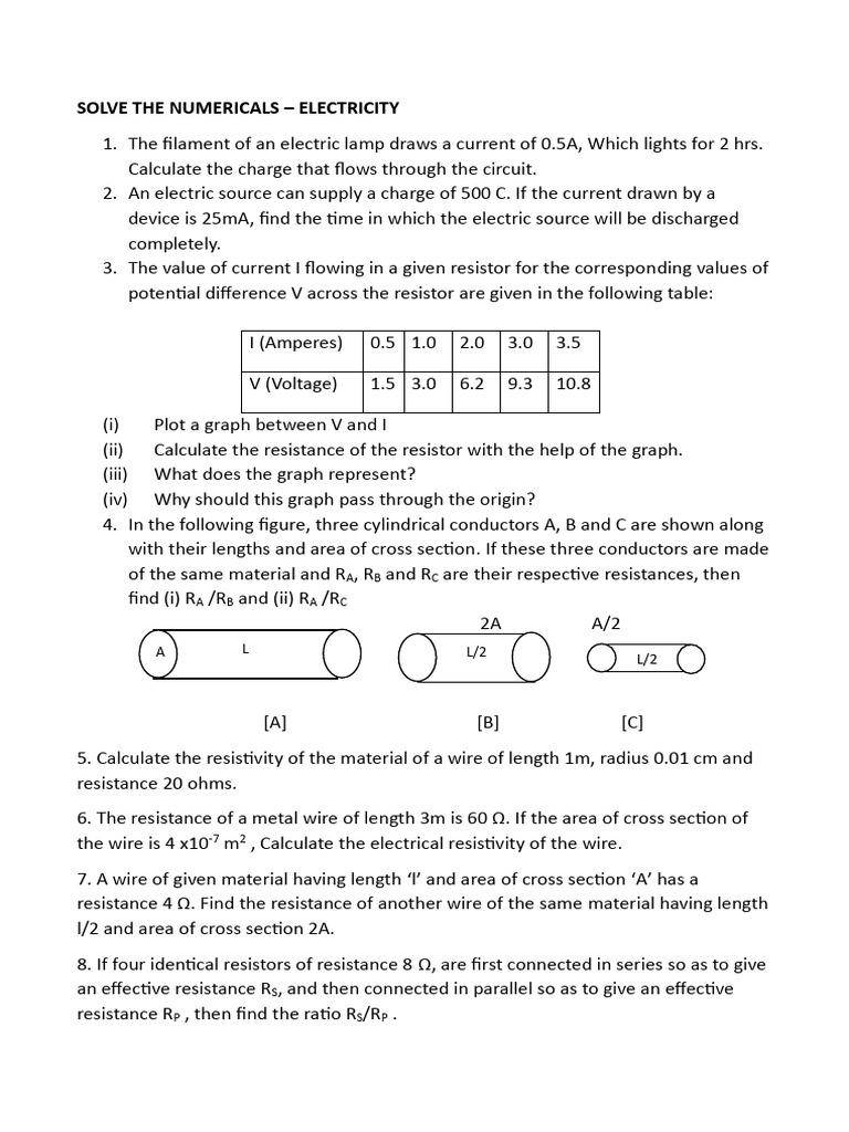 Torch Bulb Power and Resistance Calculations | PDF | Electrical ...
