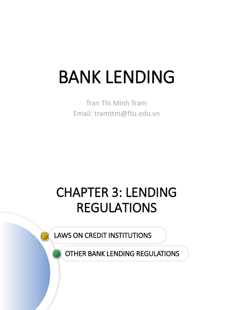 Chapter 3.1 - Lending Regulations - Sv1.0 | PDF | Loans | Banks
