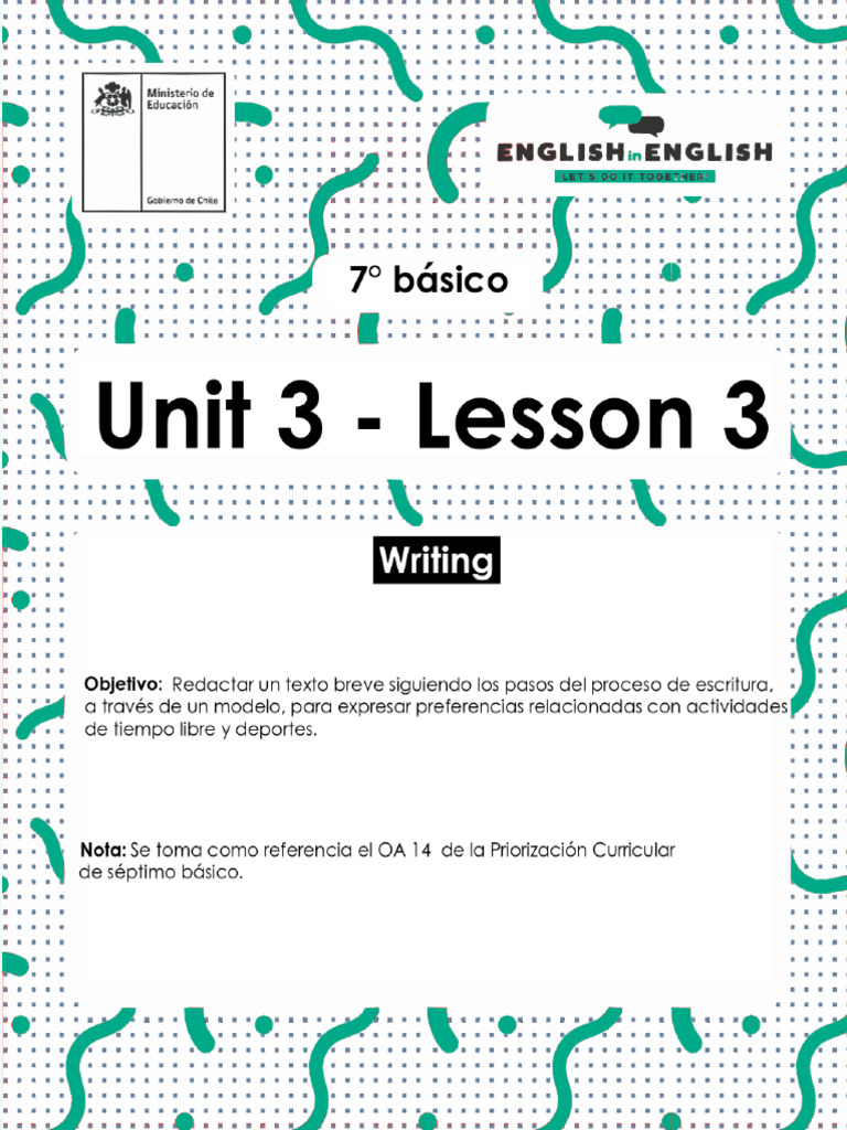 7° Básico - Unit 3 - Lesson 3 | PDF