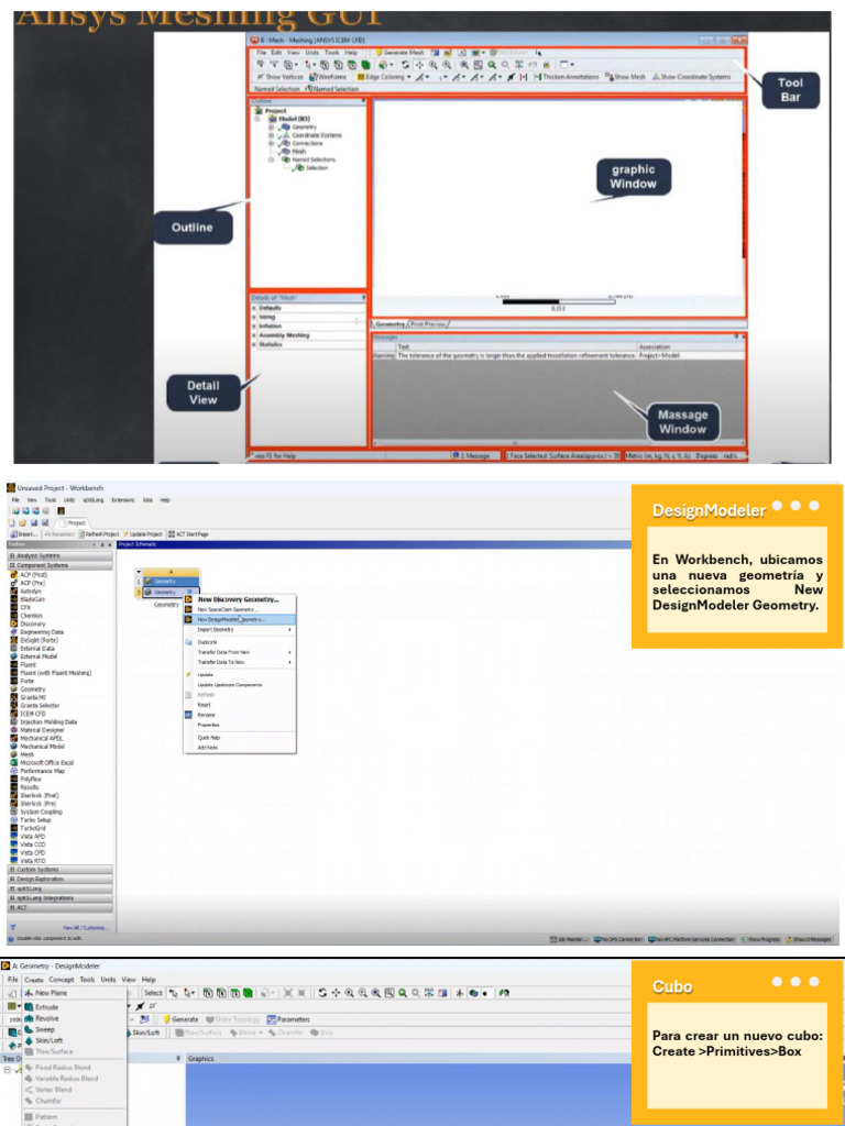 Creación y Optimización de Geometría en DesignModeler | PDF ...