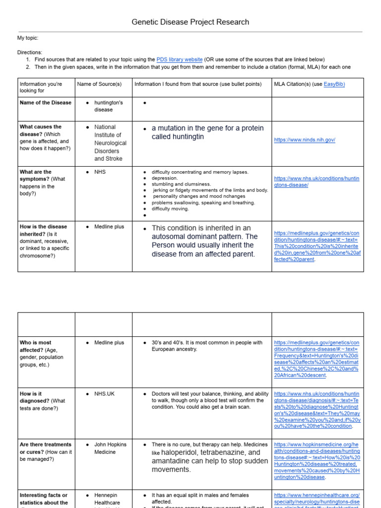 Huntington's Disease Research Overview | PDF | Medicine | Diseases And ...
