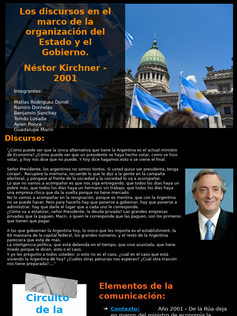 Los Discursos en El Marco de La Organización Del Estado y El Gobierno ...