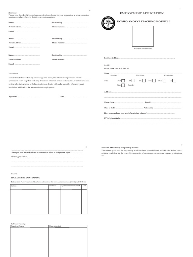 Employment Application Form Template | PDF | Common Law | Justice