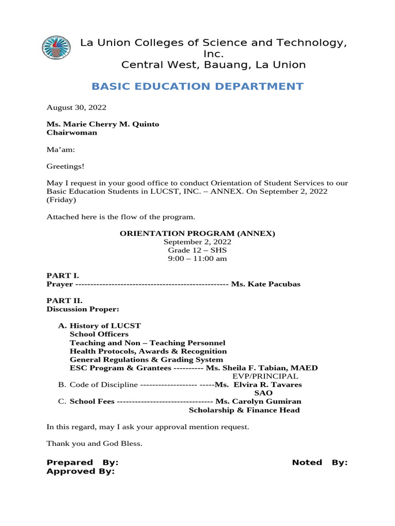 La Union Colleges of Science and Technology Sample Template | PDF ...