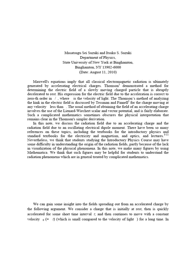 Electric Dipole Radiation Explained | PDF | Electromagnetic Radiation ...