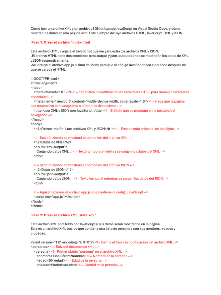 XML y JSON | PDF | Json | Xml