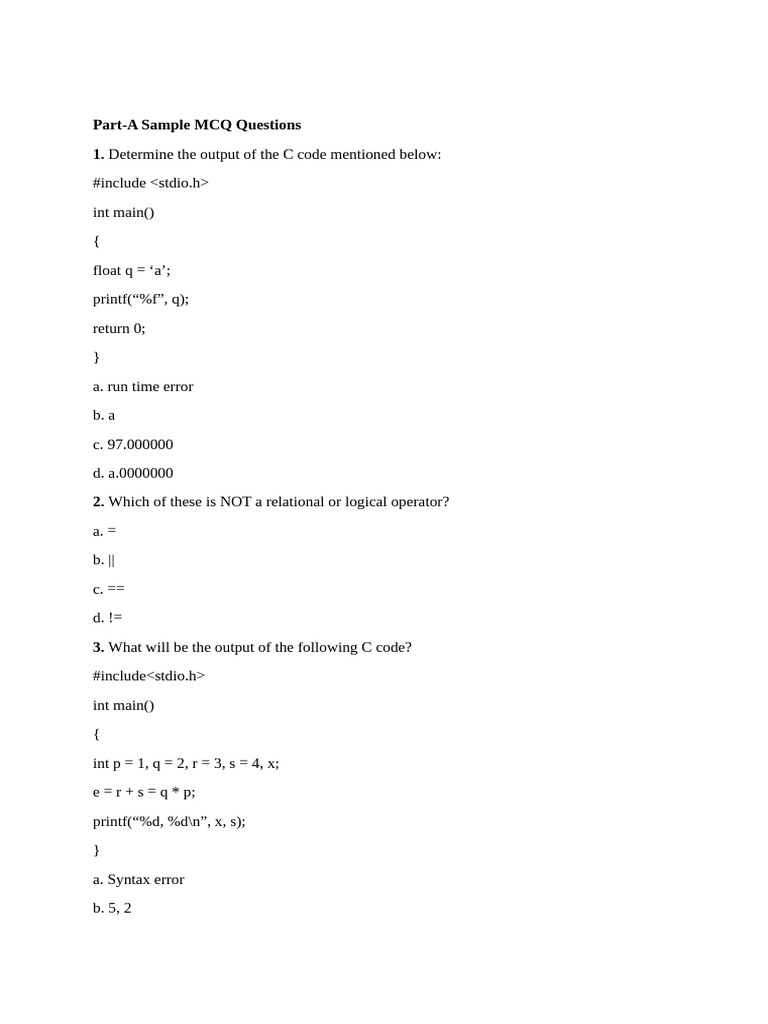PPS CT1 Sample Question | PDF | Numbers | C (Programming Language)