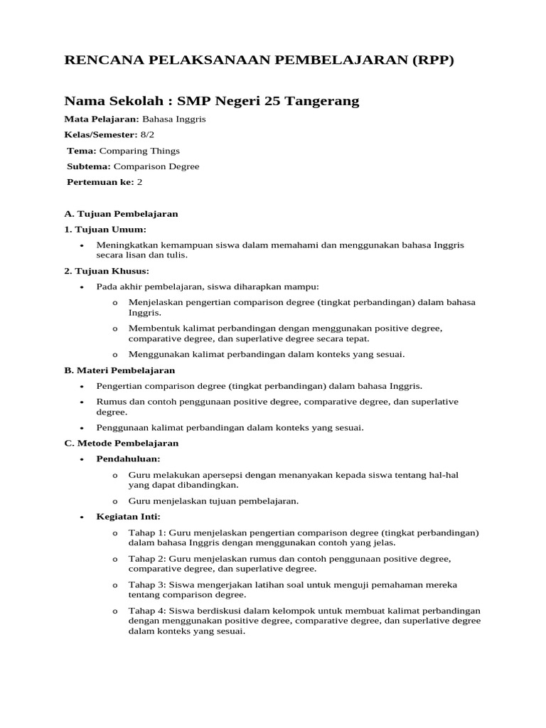 RPP Comparison Degree | PDF