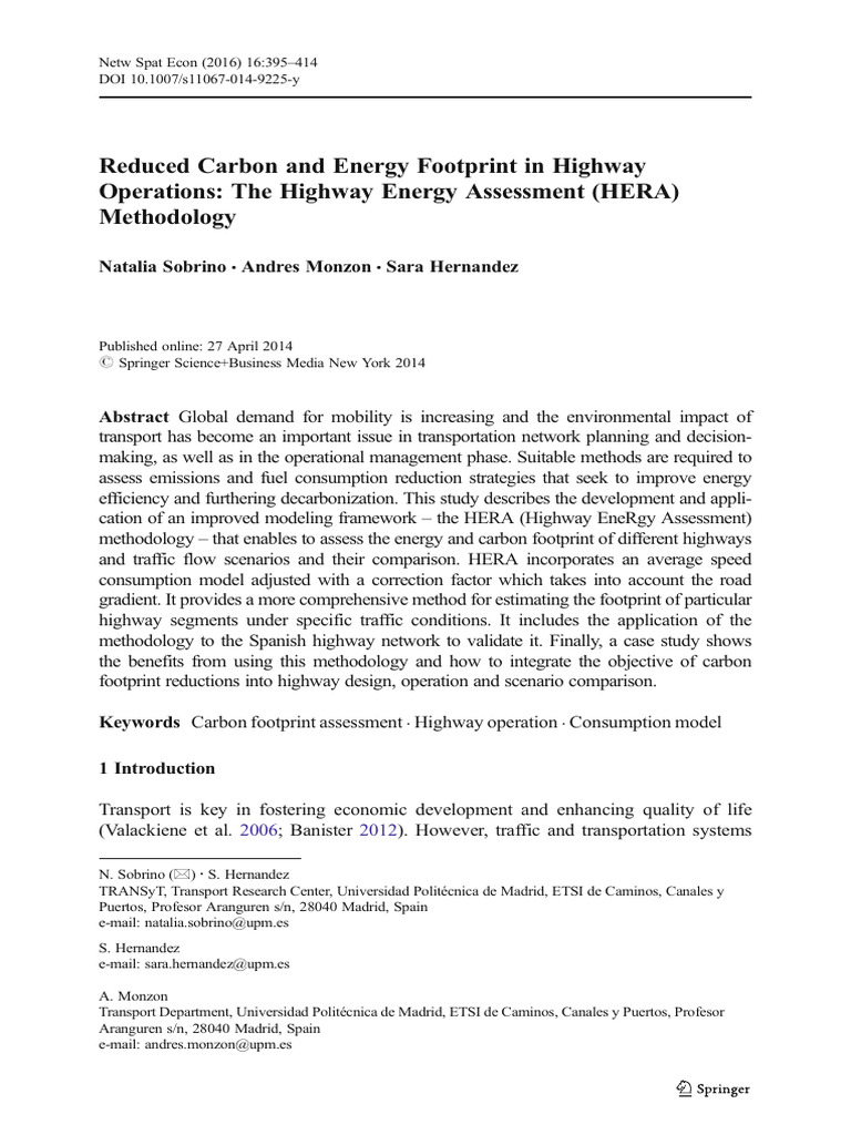 Reduced Carbon and Energy Footprint in Highway Operations The Highway ...