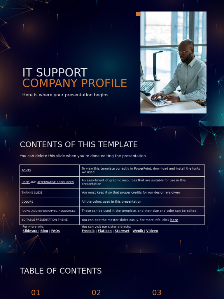 IT Support Company Profile by Slidesgo | PDF | Planets | Saturn
