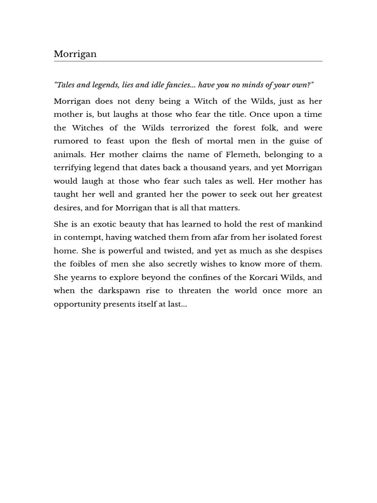 Mystical Origins of Morrigan | PDF