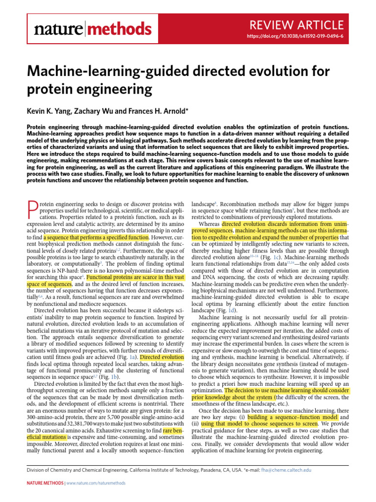 Machine Learning in Protein Engineering | PDF | Machine Learning | Mutation