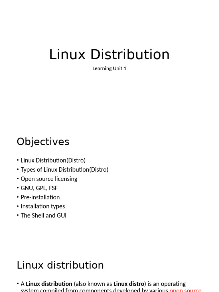 Unit 1 linux distribution pdf linux linux distribution