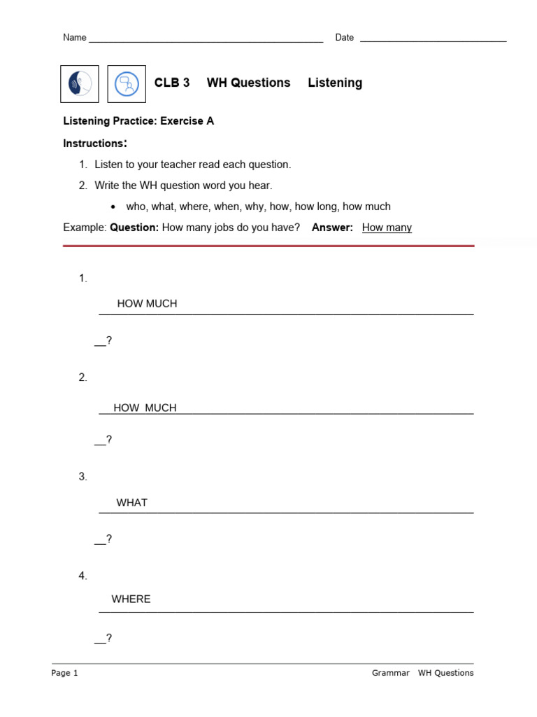 WH Question - 1 | PDF | Learning | Human Communication