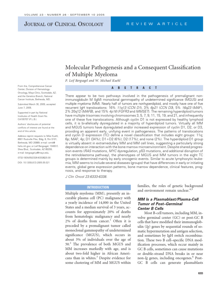Multiple Myeloma Mol Path | PDF | Multiple Myeloma | Diseases And Disorders