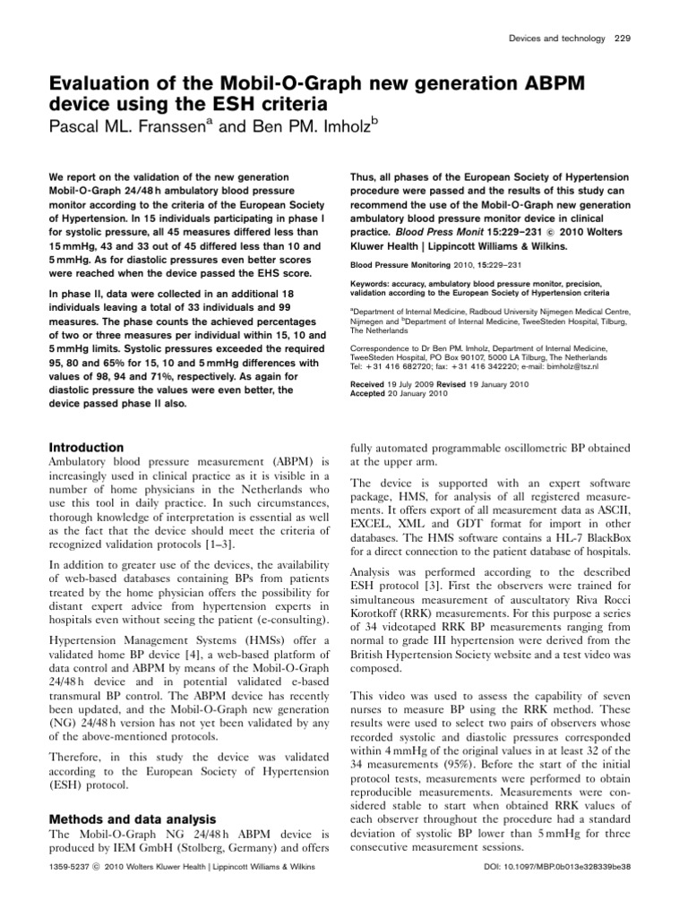 Validacion Mobile Ograph | PDF | Blood Pressure | Hypertension