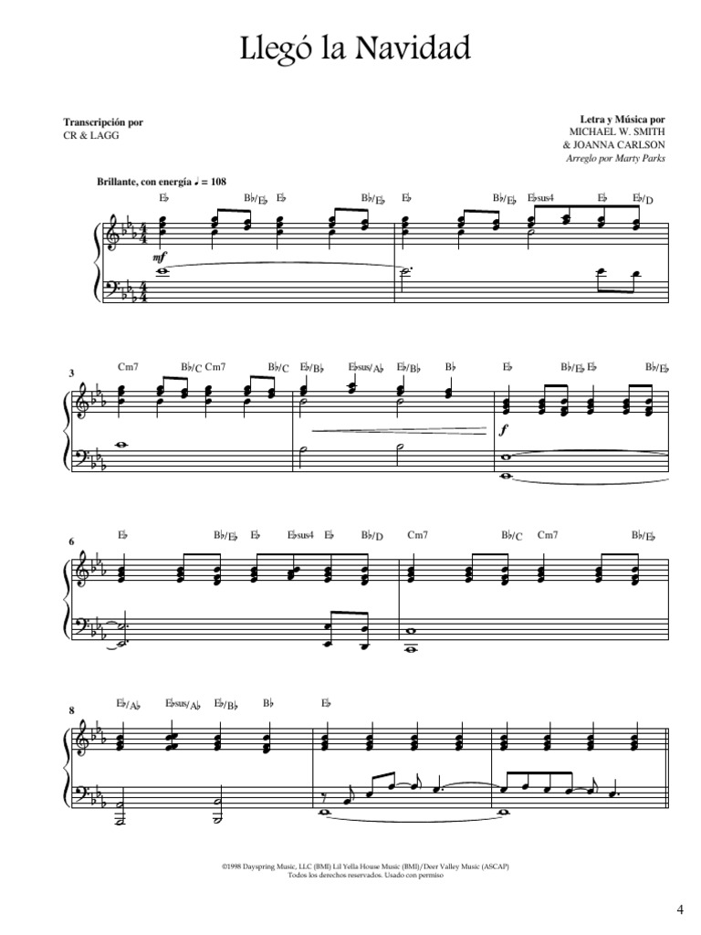 Partitura Llego Navidad Pdf