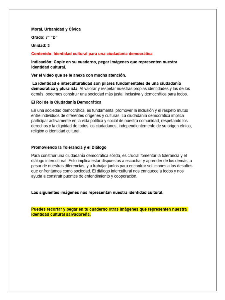 Moral y Civica 7 D | PDF