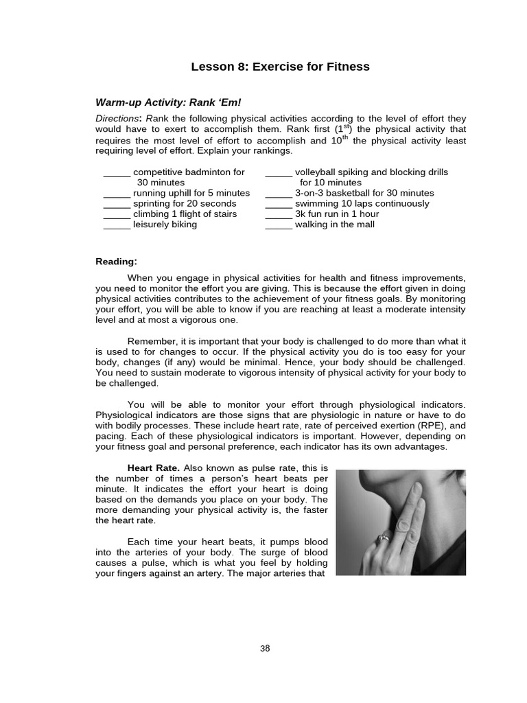Fitness Effort Ranking Guide | PDF | Heart Rate | Pulse