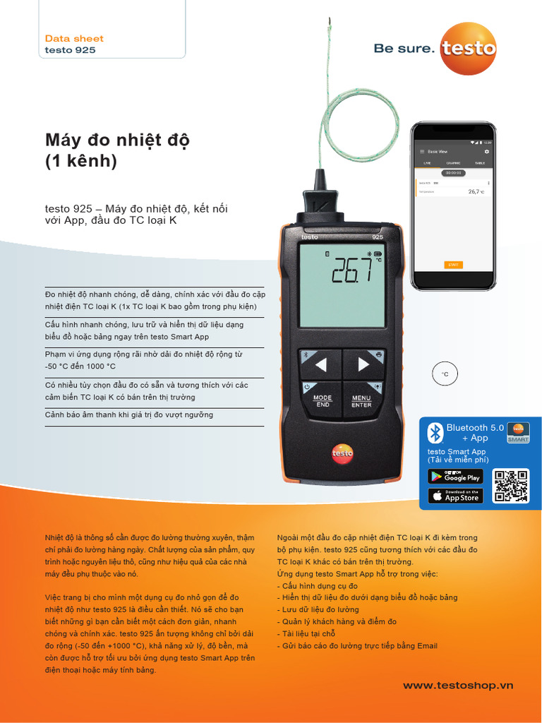 Testo 925 Datasheet VN | PDF
