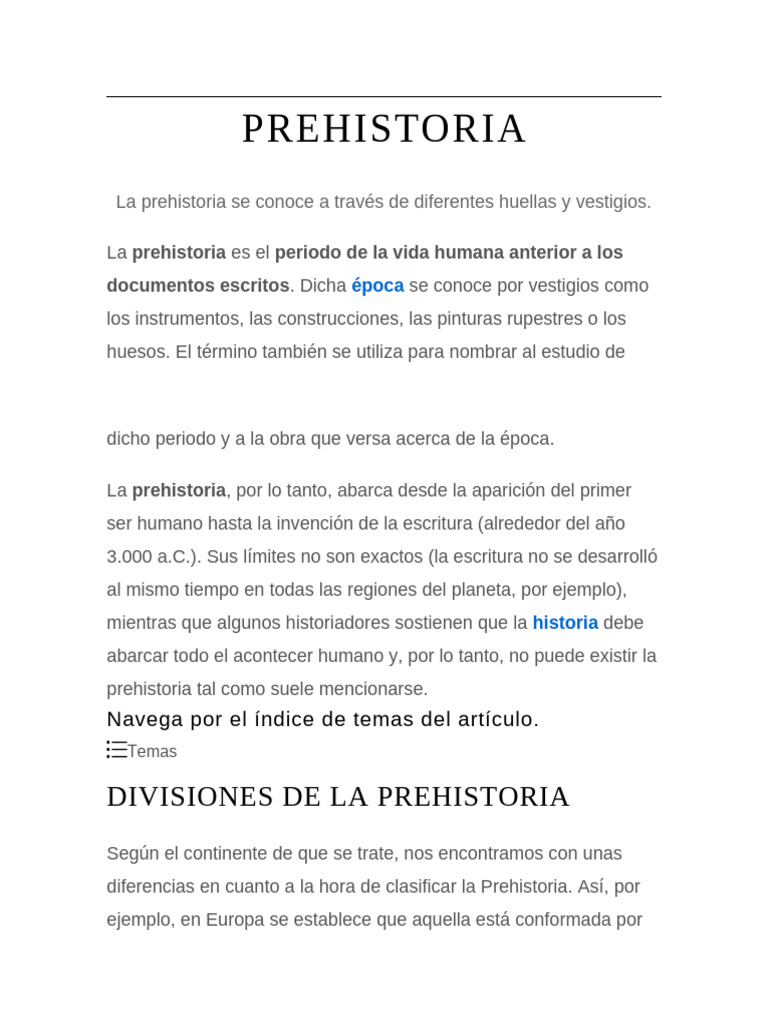 Prehistoria | PDF | Arqueología