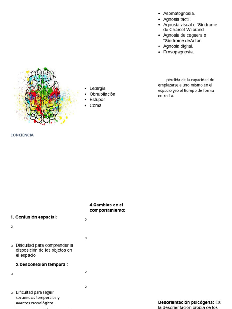 Alteraciones de la Conciencia y Orientación | PDF | Coma | Neurociencia