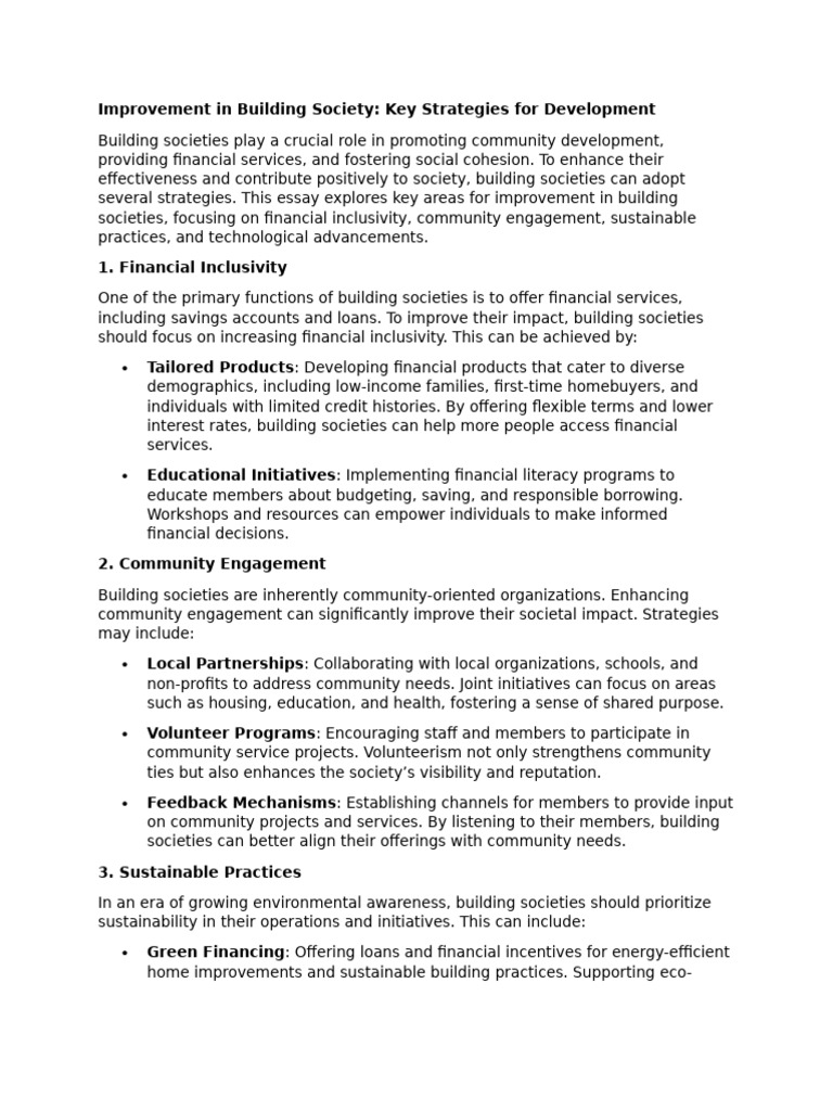 Strategies for Building Society Improvement | PDF | Sustainability ...