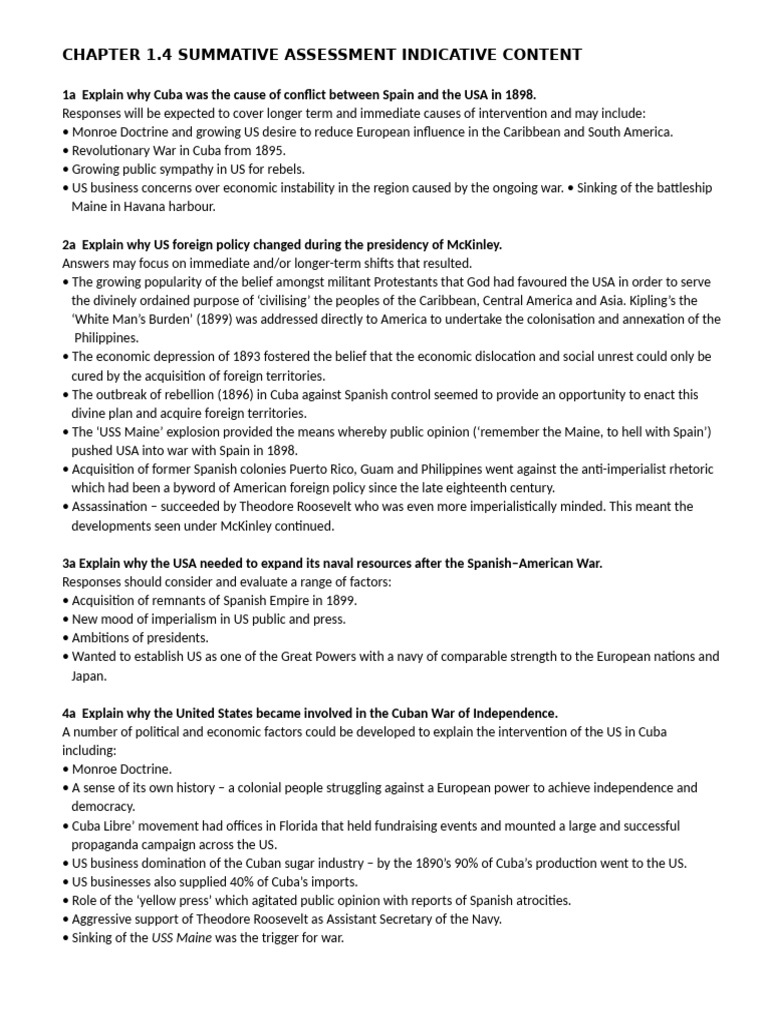 CHAPTER+1 4+Indicative+Content | PDF | Cuba | The United States